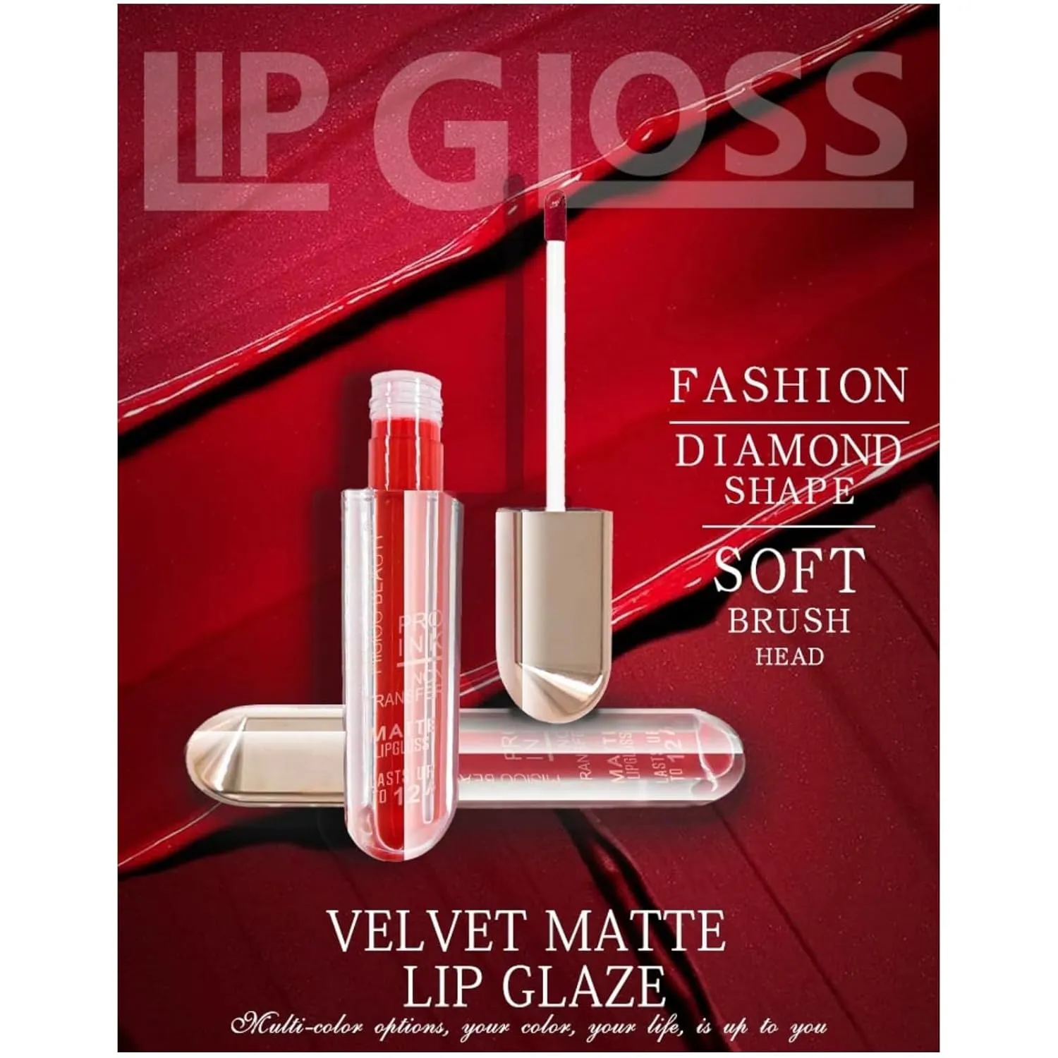 6-Piece Matte Lip Stain Set - 24H Waterproof & Moisturizing, Non-Transfer Lip Gloss Kit