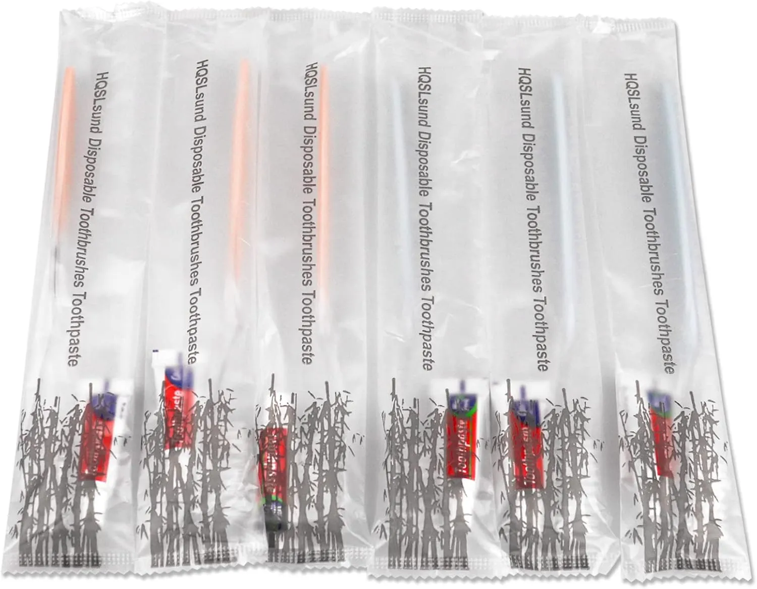 60 Pack Disposable Toothbrushes with Toothpaste Individually Wrapped (2colors)