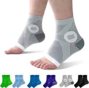 6Pairs Neuropathy Socks for Women and Men, Toeless Compression Socks, Soothe Relief Compression Socks, Compression Socks for Plantar Fasciitis, Achilles Tendonitis Relief, Arch Support (Medium)