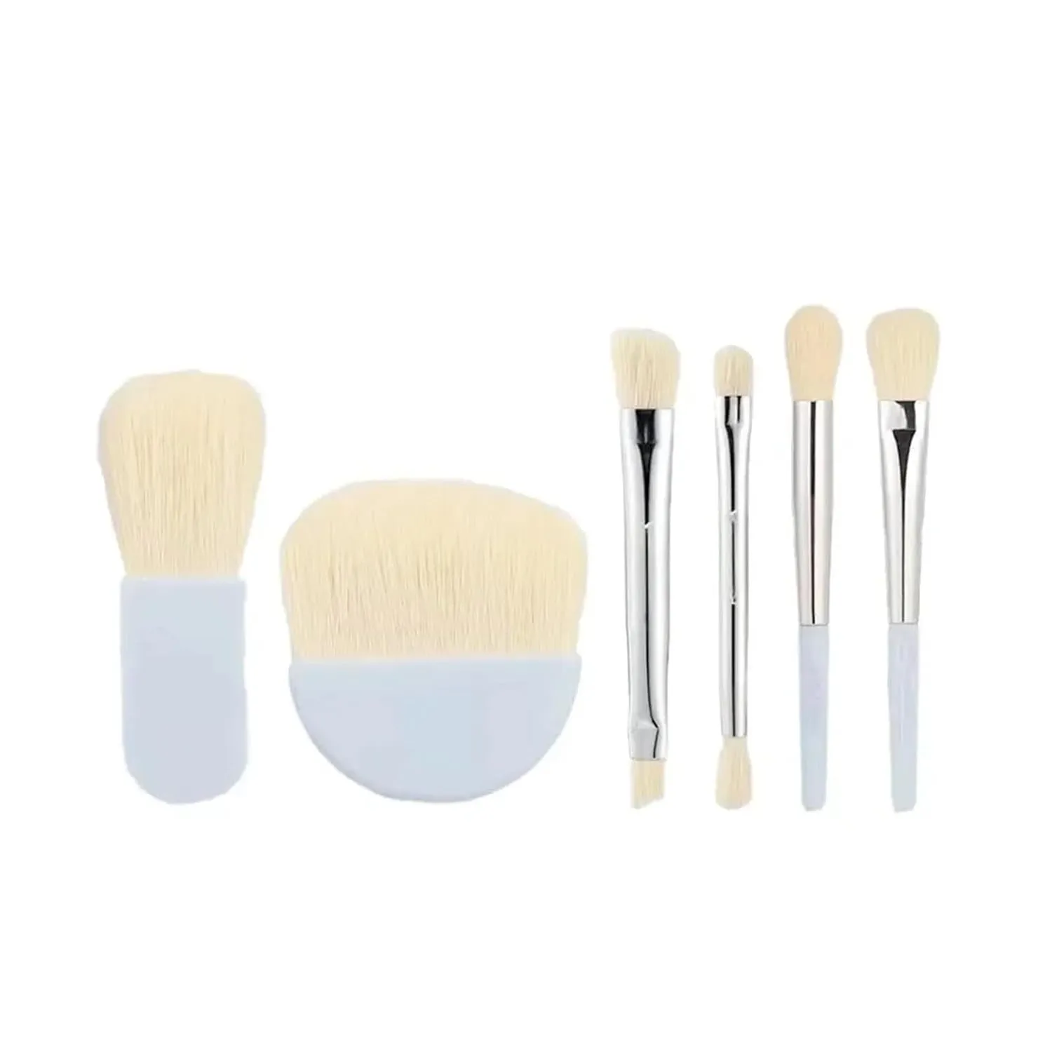 6Pcs Mini Makeup Brushes Set Professional Portable Foundation Concealers Eye Shadows Powder Blush Brushes Beauty Makeup Tool(Blue 6Pcs)