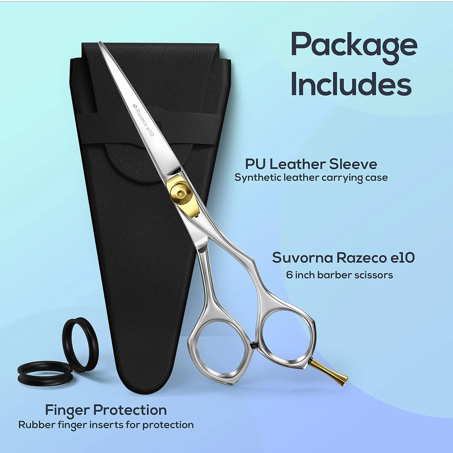 6" Hair Cutting Scissors for Professionals, Barbers & Hairdressers – Sharp Hair Shears for Cutting, Trimming, Grooming – Hair Scissors Professional for Men, Women, Adults