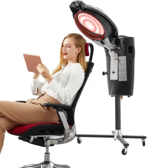 700w Professional Salon Hair Steamer - Micro Mist Hooded Standing Hair Dryer W/12 Light Colors - for Deep Conditioning, Color Processing & Hair Treatments at Home/Spa Use/Barber Shops (Black)