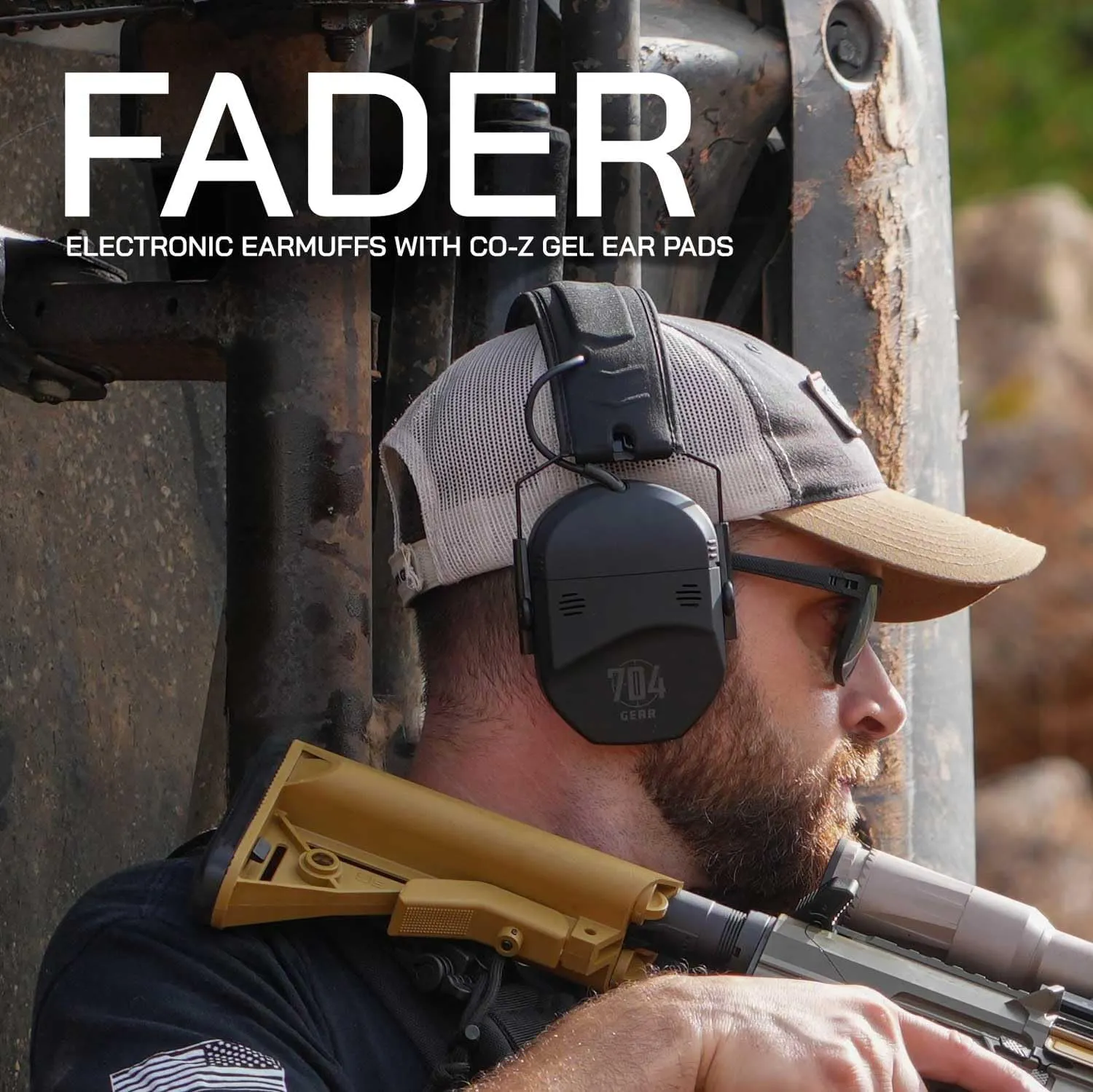 704 Gear Fader | Active Electronic Ear Pros for Shooting | Omnidirectional Microphones | With CO-Z Gel Ear Pads