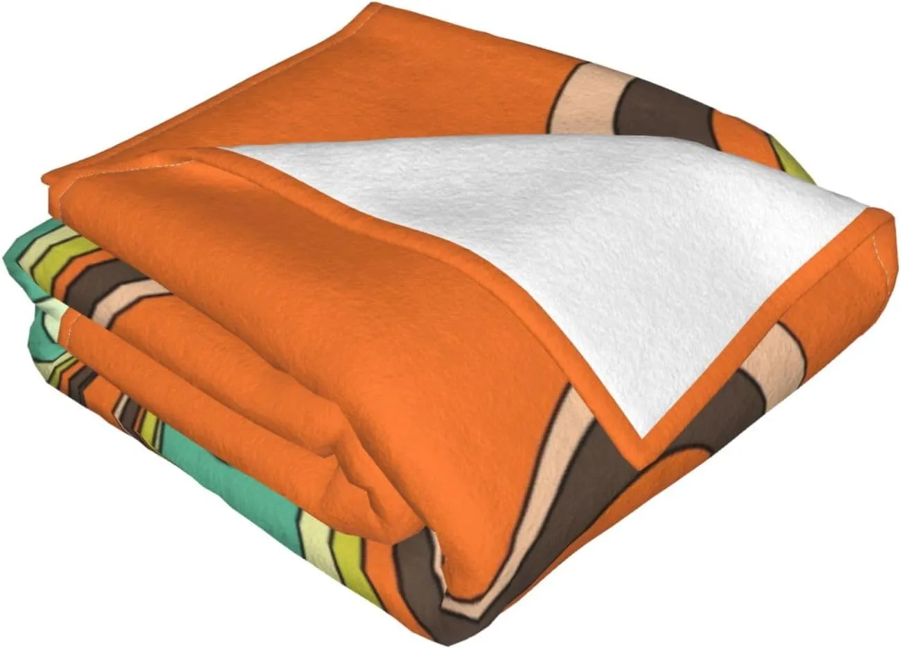 70'S Retro Spring Hippie Flower Power Light 60"X50" Flannel Blanket - 100% Soft Polyester, Lightweight and Warm, Suitable for Families, Camping, Travel