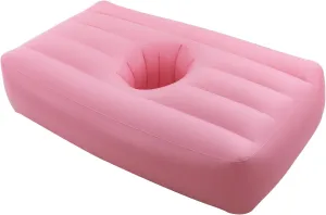 72 Inch Post Surgery Recovery Bed with Hole, Foldable PVC Inflatable Bed, PVC BBL Inflatable Bed with Electric Air Pump or Beach Tips, Poolside, Camping, Traveling, Hiking, Fishing (Pink)