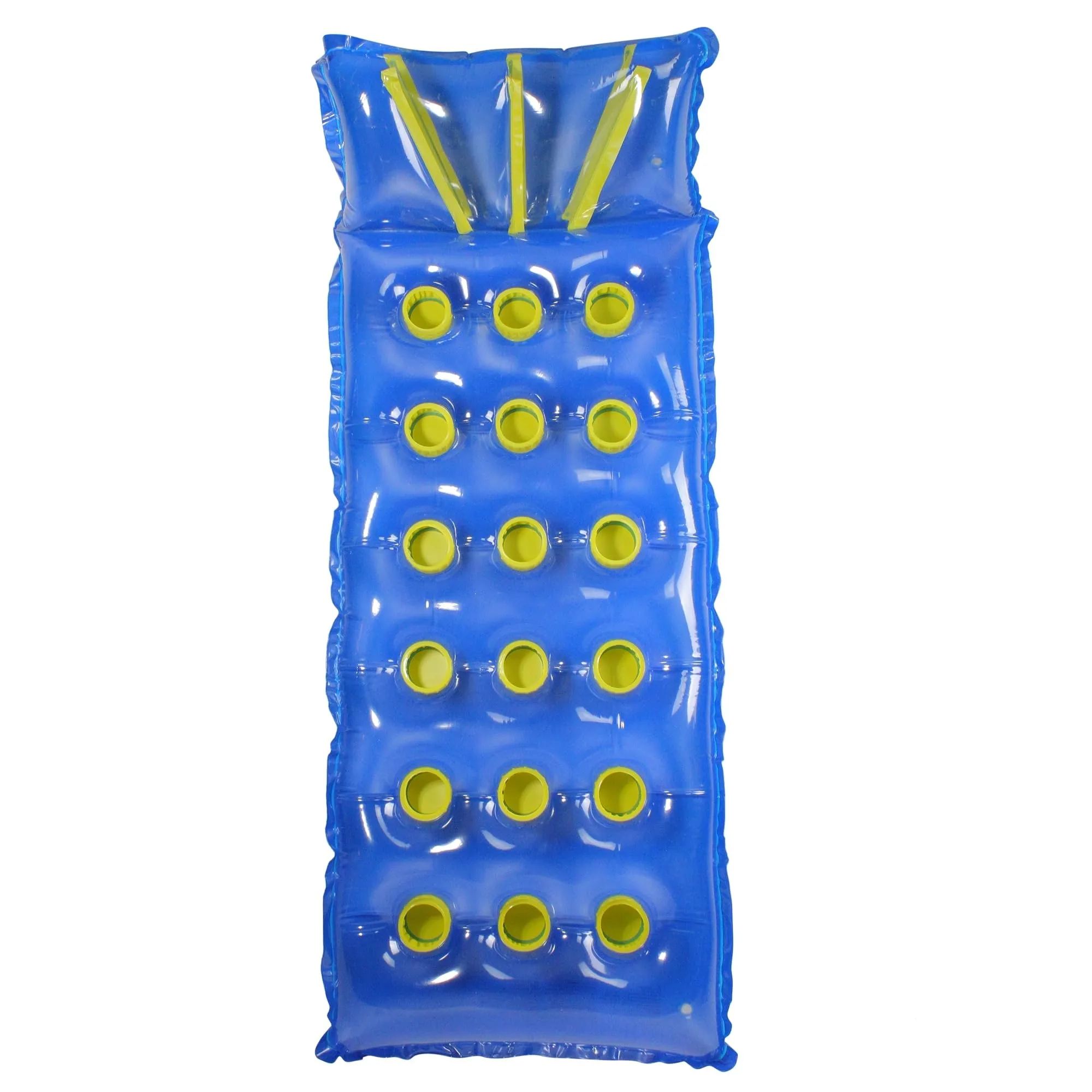 76" Blue and Yellow Inflatable 18-Pocket French Style Swimming Pool