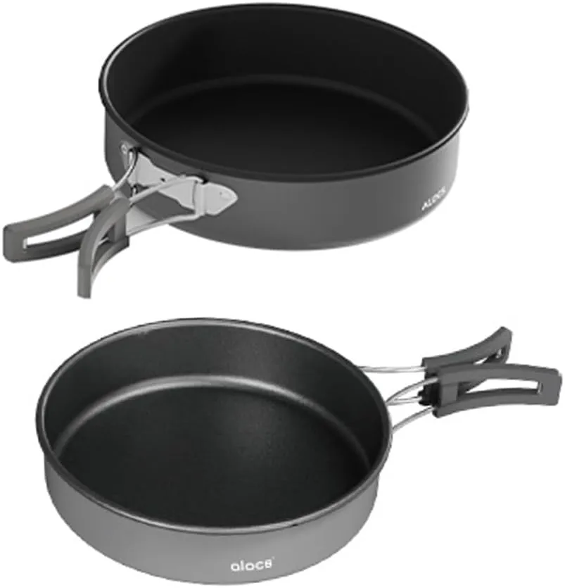 7in/8in Camping Frying Pan Aluminum Alloy with Folding Handle Cooking Pan Lightweight Durable Camping Cookware for Hiking Backpacking Picnic