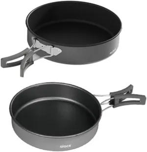 7in/8in Camping Frying Pan Aluminum Alloy with Folding Handle Cooking Pan Lightweight Durable Camping Cookware for Hiking Backpacking Picnic