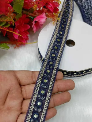 9-Meter Reflective Mirror Lace in Midnight Sapphire