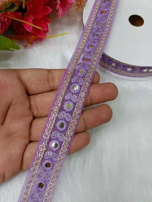 9-Meter Reflective Mirror Lace in Moonlit Lavender