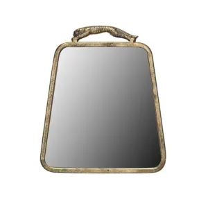 9"W x 10-3/4"H Mirror w Leopard, Gold Color