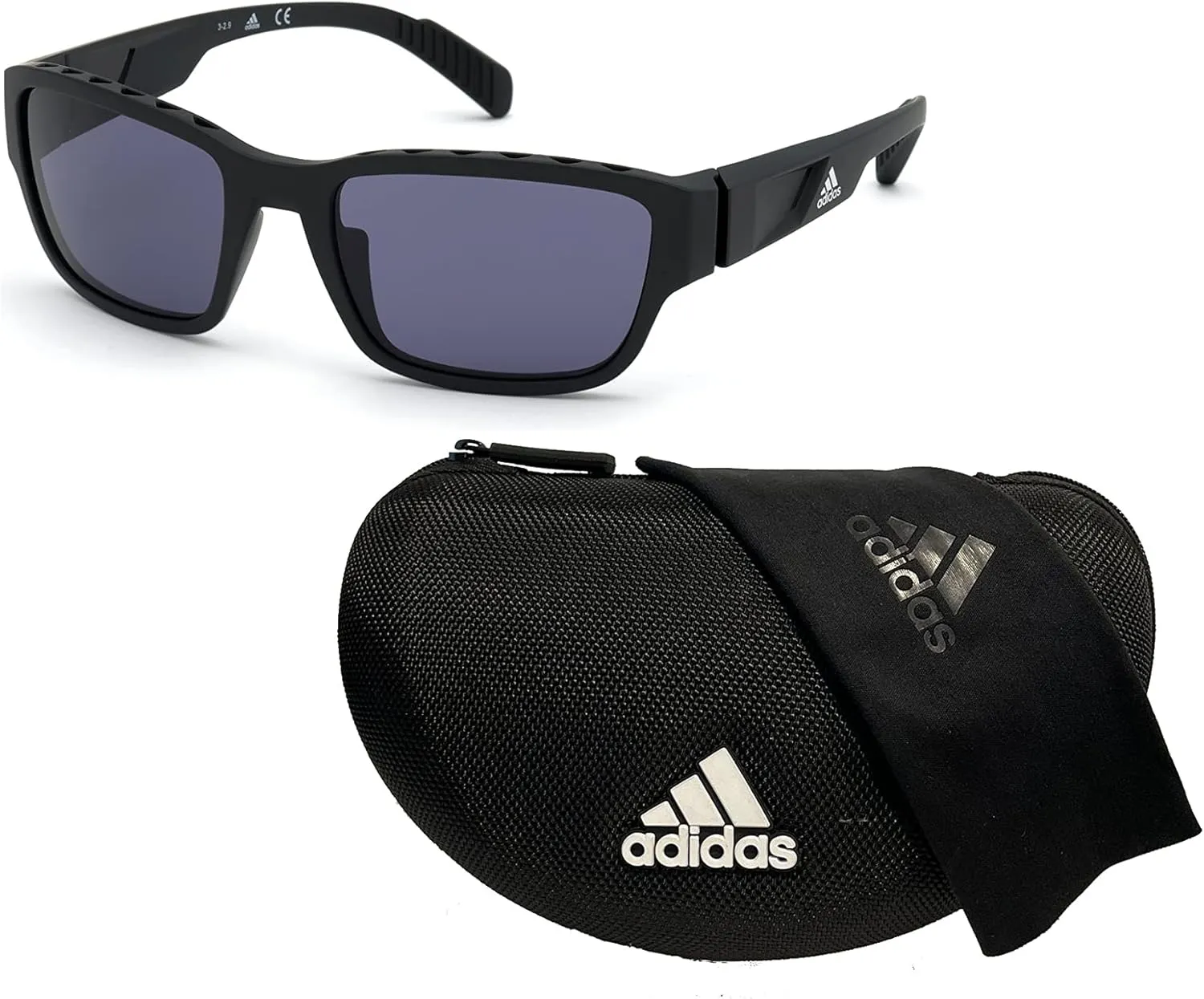 Adidas SP0007 Rectangular Sunglasses for Men   Bundle with Designer iWear Kit