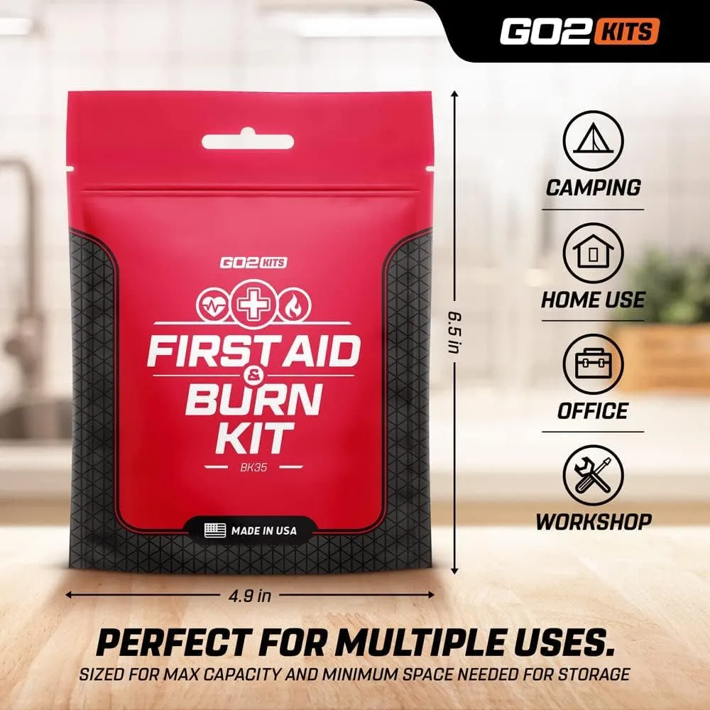 Advanced First Aid & Burn Kit, Comprehensive Burn First Aid Kit with Dressings, Burn Cream & Gauze, Portable First Aid Kit for Home, Office, Car & Travel, 1-Pack