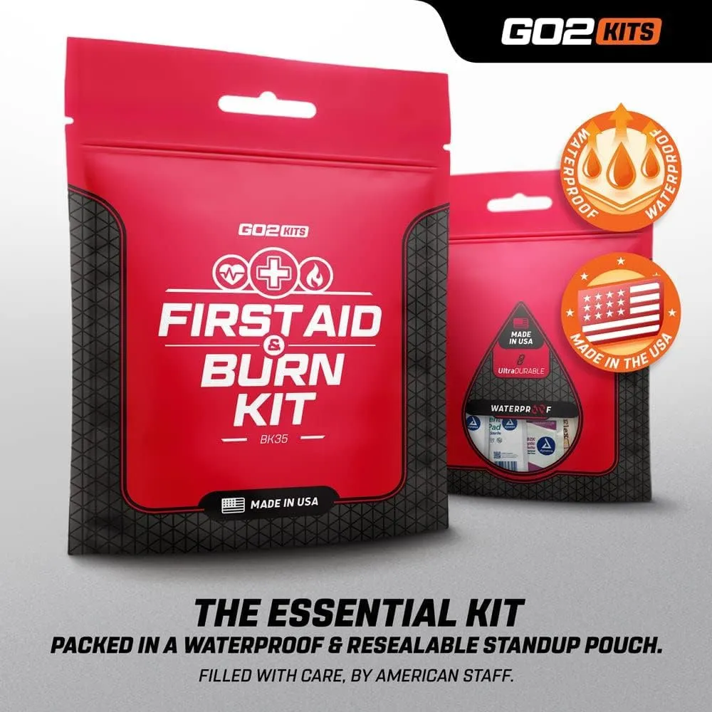 Advanced First Aid & Burn Kit, Comprehensive Burn First Aid Kit with Dressings, Burn Cream & Gauze, Portable First Aid Kit for Home, Office, Car & Travel, 1-Pack