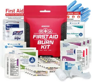 Advanced First Aid & Burn Kit, Comprehensive Burn First Aid Kit with Dressings, Burn Cream & Gauze, Portable First Aid Kit for Home, Office, Car & Travel, 1-Pack