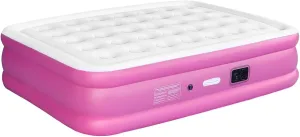 Air Mattress Full AirBed Inflatable/deflatable 18" Built in Pump (Pink)