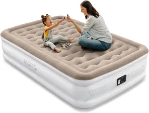 Air Mattress Full with Built in Pump, Blow Up Mattress, Upgraded Inflatable Mattress for Camping Guest Home, Comfort and Portable, Full Size Air Bed, colchon inflable
