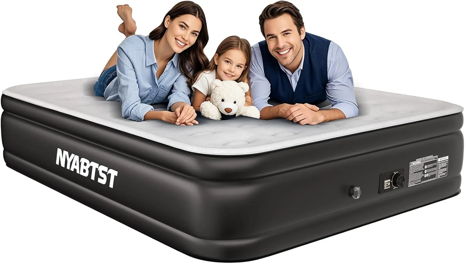 Air Mattress Queen with Built in Pump - 16 Inch Sturdy Blow Up Mattress - 3 Minutes Inflatable Mattress for Home or Camping - Air Bed Max Weight Capacity 660 lbs