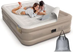Air Mattress Queen with Built in Pump, Inflatable Mattress, Blow Up Mattress Queen, Upgraded Side Pocket, Ideal for Guest, Camping, Home, 3 Mins Inflation, Colchon Inflable, Air Bed