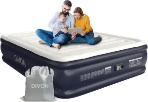 Air Mattress Queen With Built In Pump,18''Raised Blow Up Mattress 2 Mins Self-Inflation/Deflation,Upgraded Thicker Inflatable Mattress，Air Bed with Storage Bag for Guests,Home，Camping，660 lbs Max