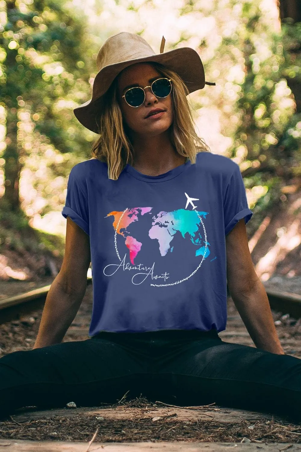 Airplane Mode Shirt Women Love Heart Graphic Tees Adventure Letter Print Short Sleeve Travel Shirts Casual Outdoor Tops