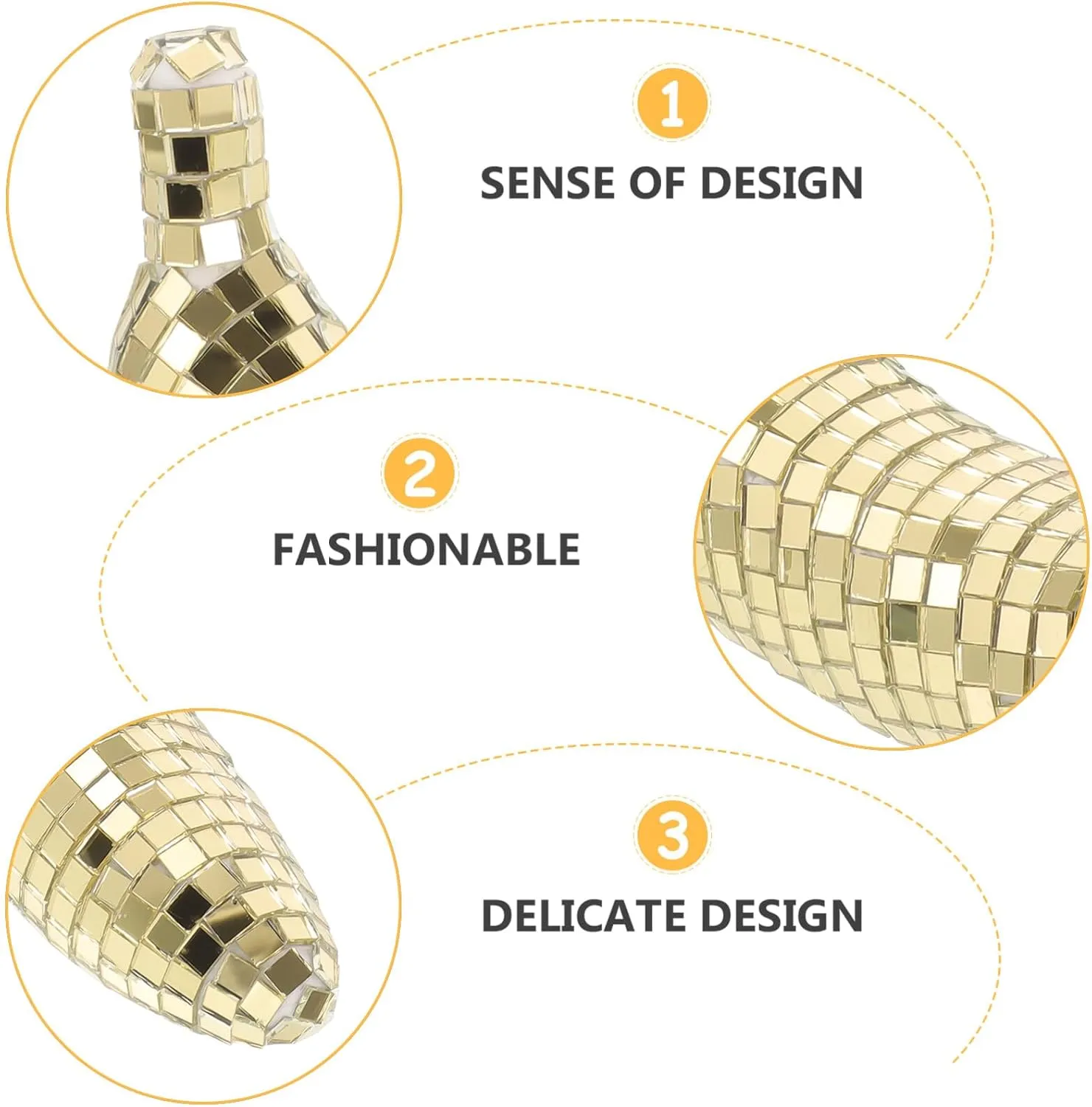 Alipis Retro Disco Style Banana Ornament - Mirror Reflective Table Decor for Party, Home, and Office - Golden, 6.49 X 2.75 X 1.77 Inches, 2pcs