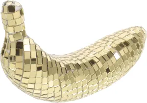 Alipis Retro Disco Style Banana Ornament - Mirror Reflective Table Decor for Party, Home, and Office - Golden, 6.49 X 2.75 X 1.77 Inches, 2pcs
