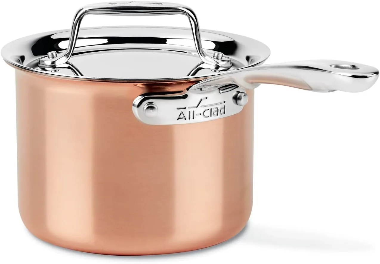 All-Clad Copper C4 2 Qt. Saucepan with Lid, Cookware