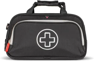 Allermates Family Travel Essentials First Aid Empty Supplies Bag - Medicine Carry Case for Epi Pen, Insulin, Pill Bottle, Diabetic Aids, Asthma Spacer, Auvi Q, Allergy and Emergency Needs. (Black)