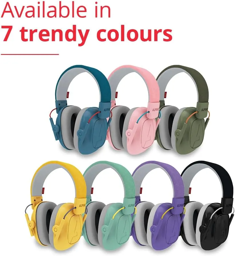 Alpine Muffy Kids - Hearing Protection - CE & ANSI Certified - Adjustable for Ages 3-16 years - Noise Cancelling Headphones - 25dB Sound Reduction Ideal for Protection and Concentration Aid – Black