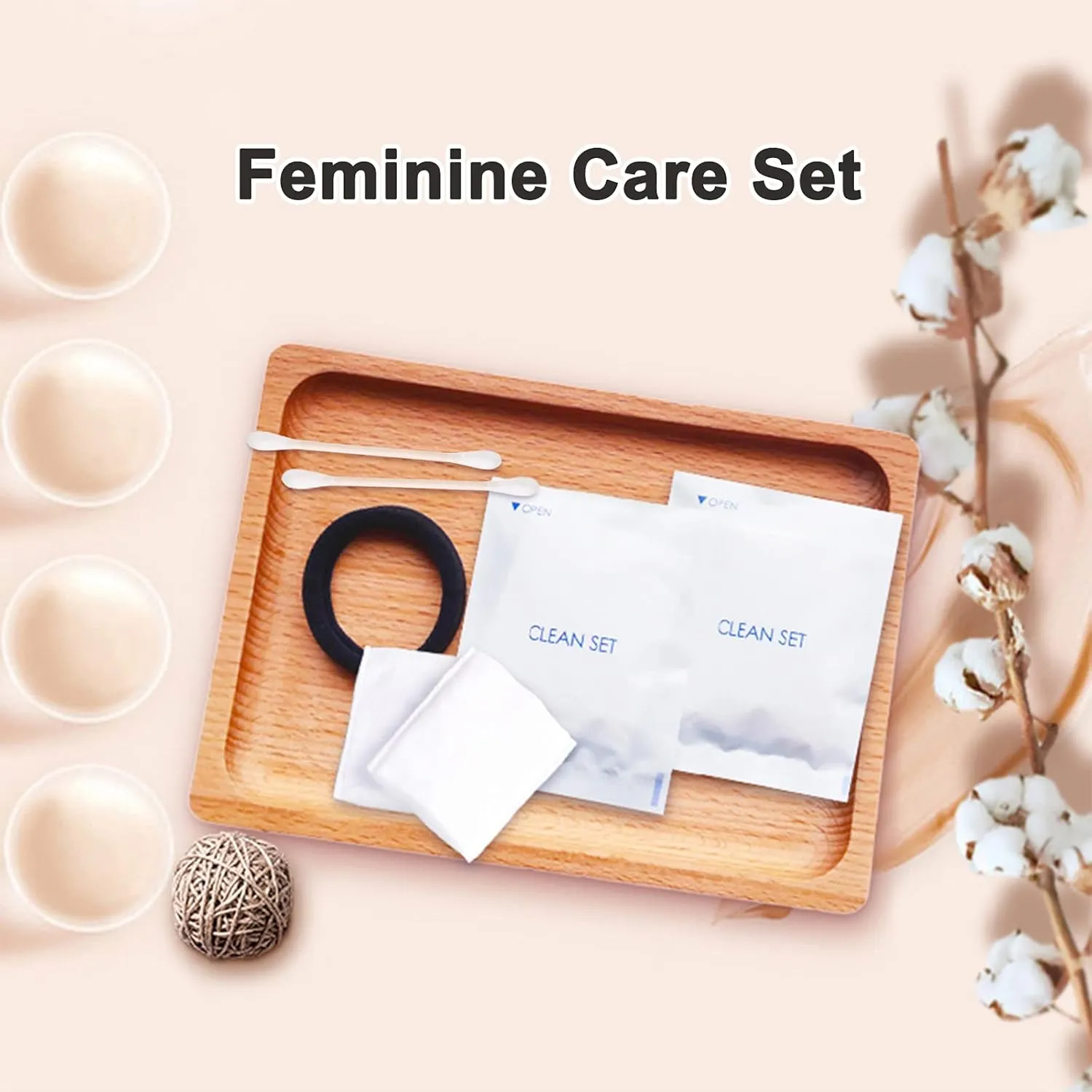 Amenities Hotel Vanity Set,30pcs Individually Wrapped Hotel Vanity Kit Hotel Hospitality Supplies Set Include Cosmetic Cotton Pads,Cotton Swabs,Hair Tie,Dental Floss