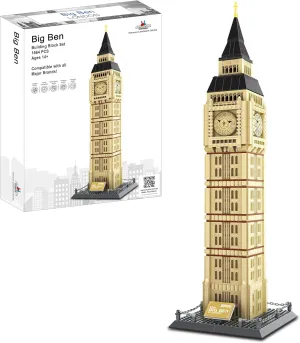 Apostrophe Games Big Ben Building Block Set (1,664 Pieces) London's Big Ben Clock Tower Famous Landmark Series - Architecture Model for Kids and Adults