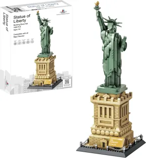 Apostrophe Games Statue of Liberty Building Block Set (1,409 Pieces) New York's Statue of Liberty Famous Landmark Series - Architecture Model for Kids and Adults