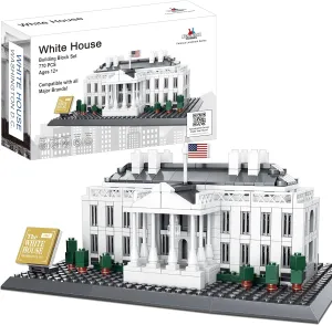 Apostrophe Games White House Building Block Set (770 Pieces) Washington D.C. White House Famous Landmark Series - Architecture Model for Kids and Adults