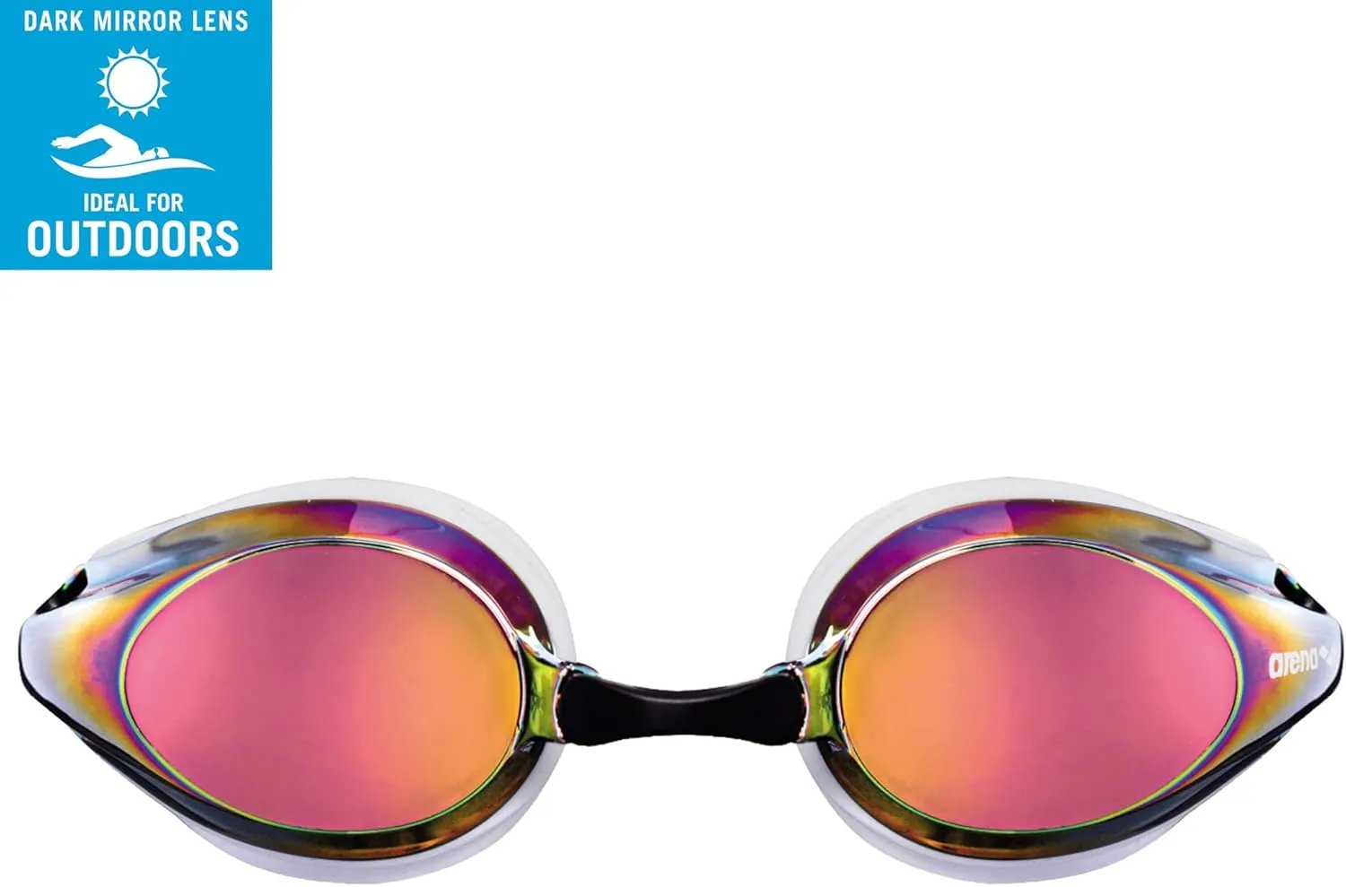 Arena Tracks Unisex Adult Essential Racing Swim Goggles Competitive Swimmers FINA-Approved Anti-Fog Mirror/Non-Mirror Lens