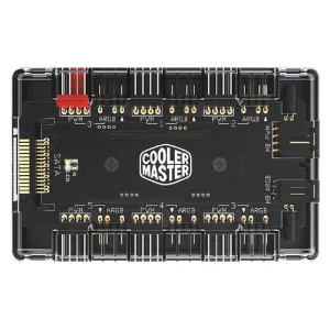 ARGB and PWM Fan HUB,6 Ports for Addressable RGB Lighting,1 to 6 Multi Way Magnetic backplane Splitter 5V/3PIN Case Fan Hub Adapter
