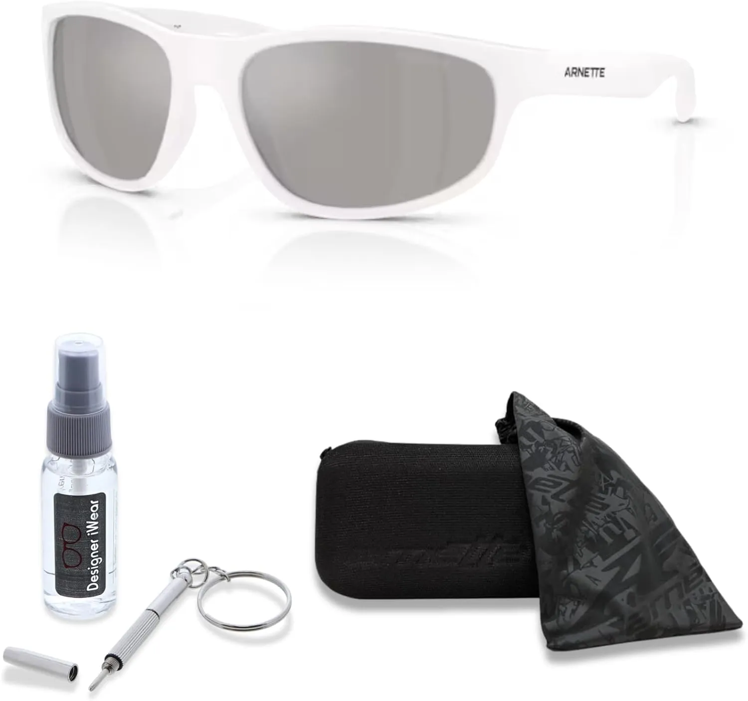 ARNETTE E.Z. AN4351 Round Sunglasses for Men   BUNDLE WIth Designer iWear Complimentary Eyewear Kit