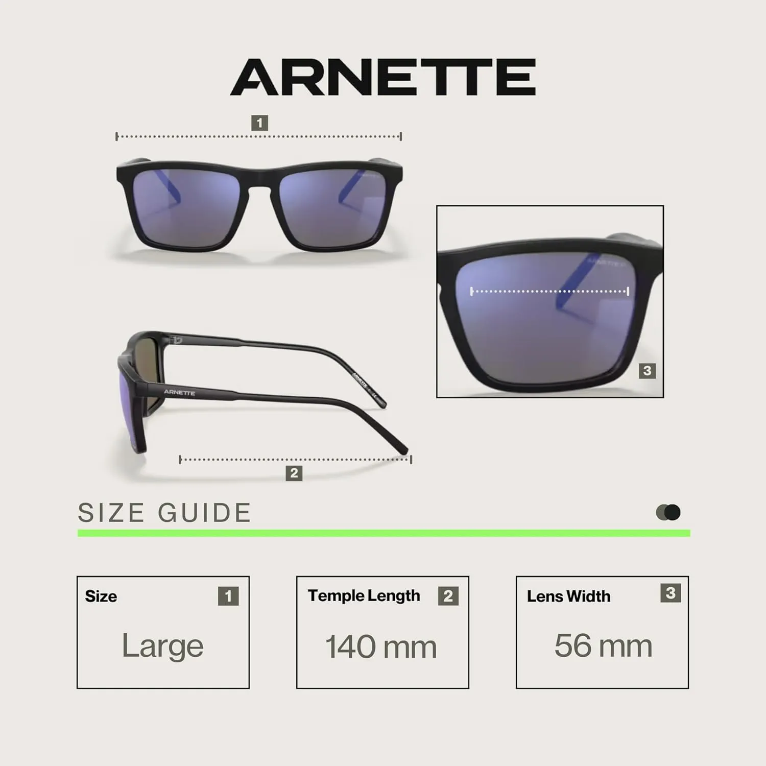 ARNETTE Shyguy AN4283 Square Sunglasses for Men for Women   BUNDLE With Designer iWear Complimentary Eyewear Kit