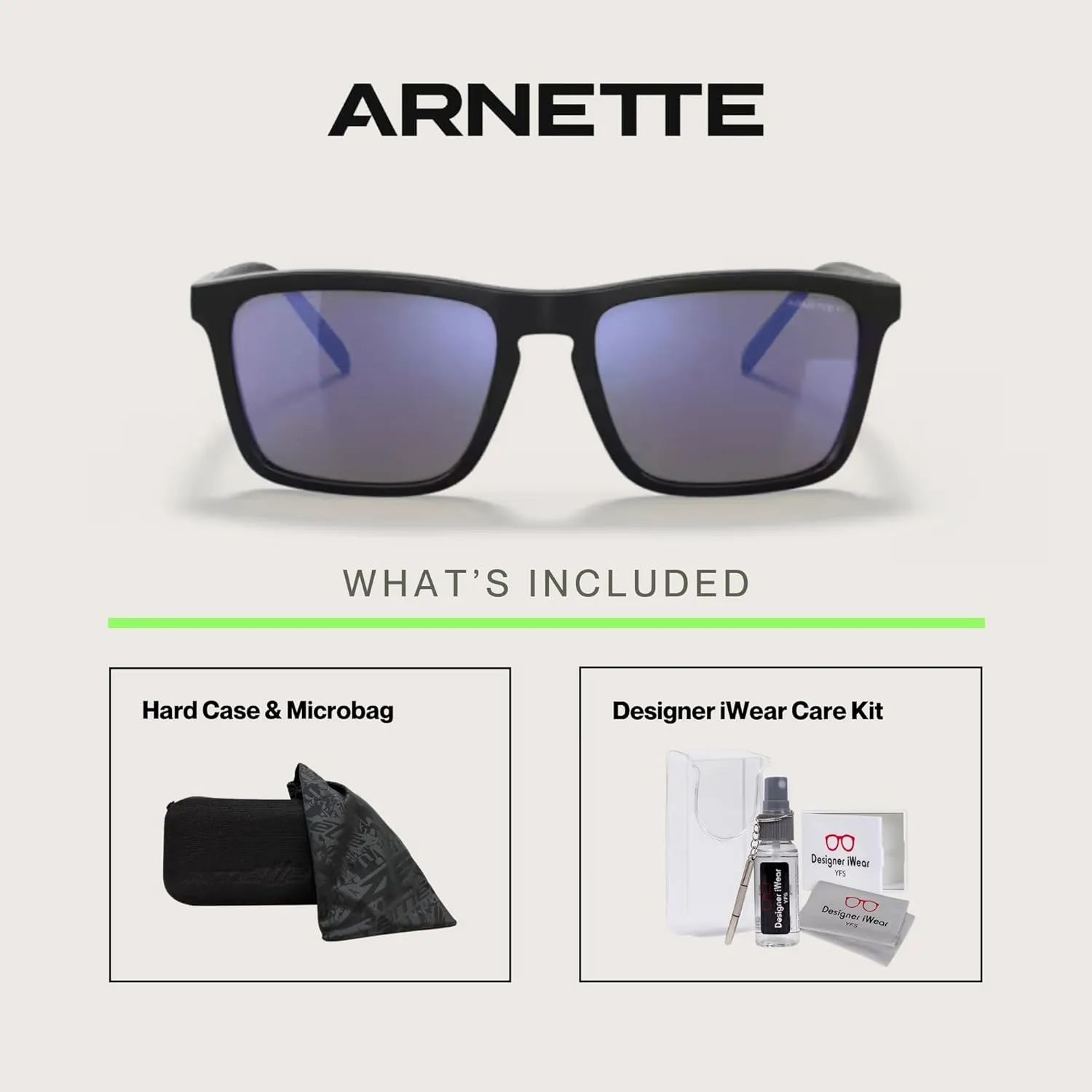 ARNETTE Shyguy AN4283 Square Sunglasses for Men for Women   BUNDLE With Designer iWear Complimentary Eyewear Kit