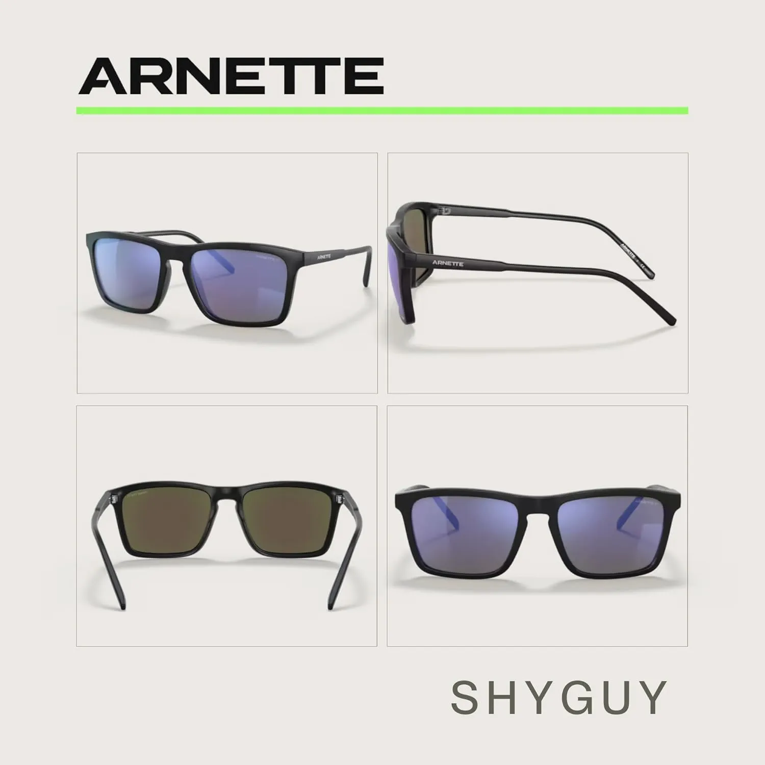 ARNETTE Shyguy AN4283 Square Sunglasses for Men for Women   BUNDLE With Designer iWear Complimentary Eyewear Kit