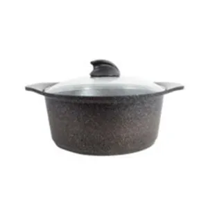 Arshia Nonstick Granite Casserole 28cm With Glass Lid C360