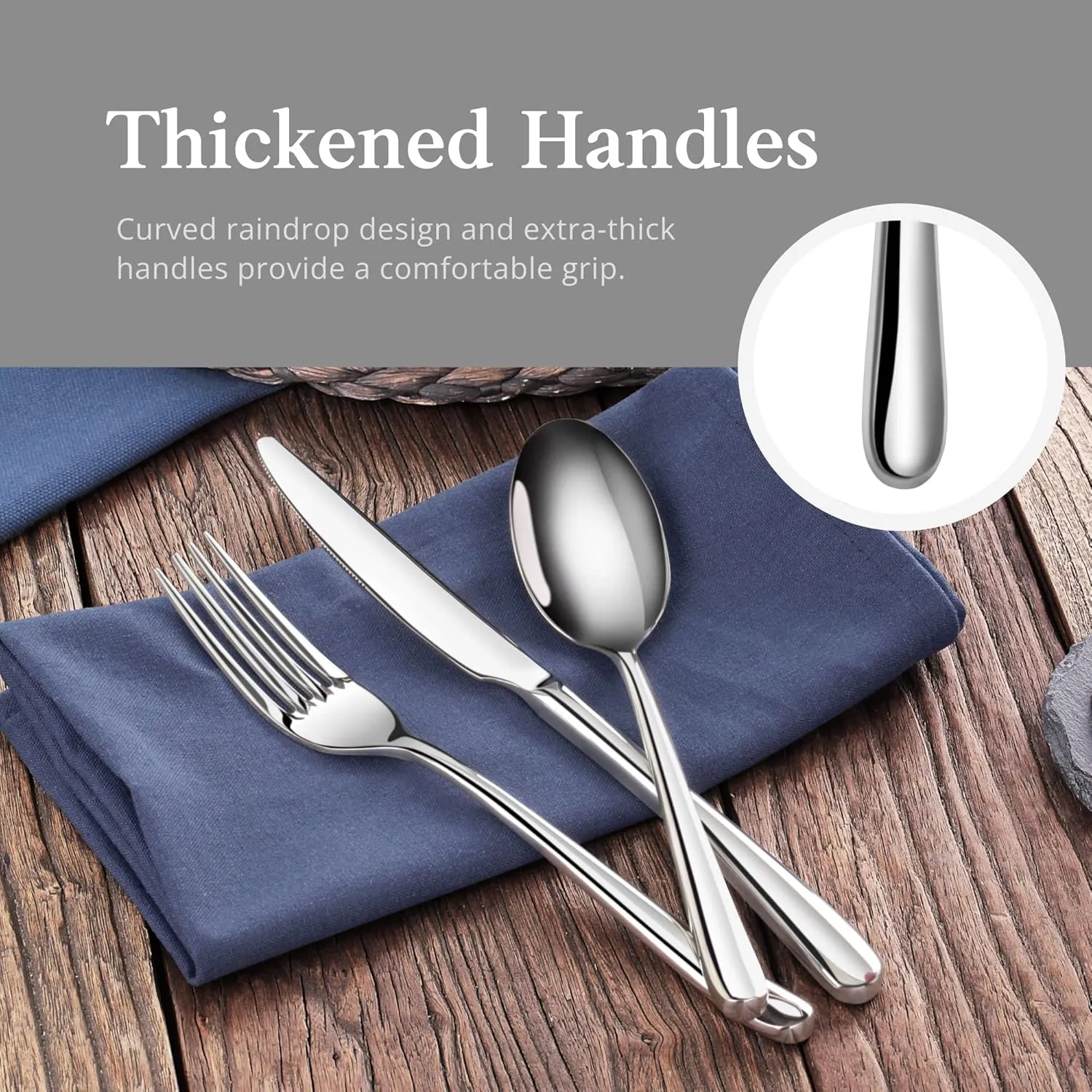 Artaste Rain II Forged 18/10 Stainless Steel (Silver (Service for 12), Flatware (36-Piece Set))