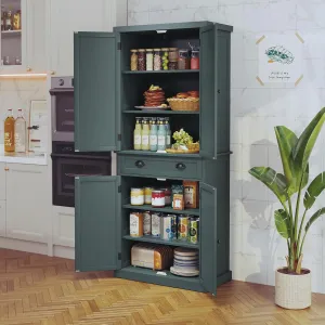 ARTPOWER Kitchen Pantry Storage Cabinet with Drawer and Adjustable Shelves, Pantry Cabinet for Kitchen, Bathroom or Hallway, Green