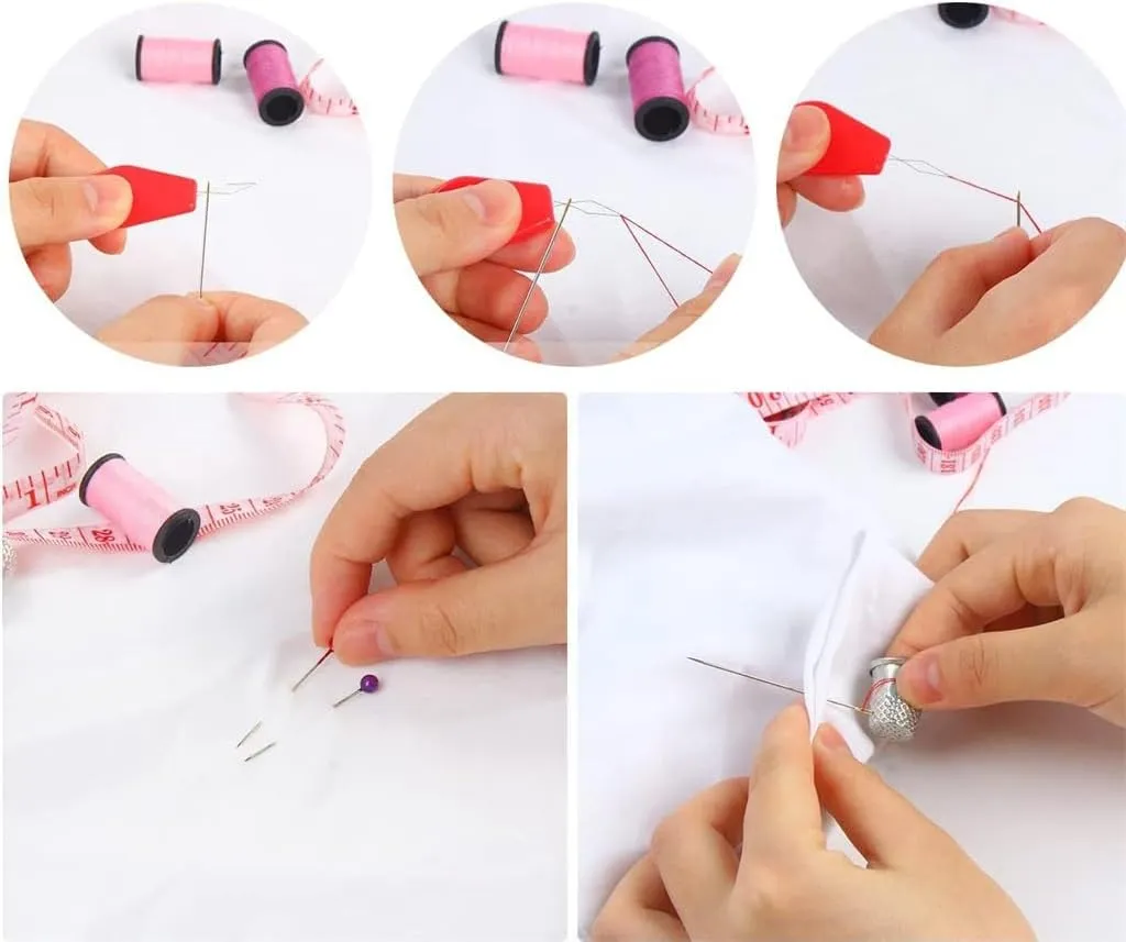 ASWRTYJO Home Travel 172 Piece Set Needle and Thread Box Set Handmade Sewing Cloth Bag