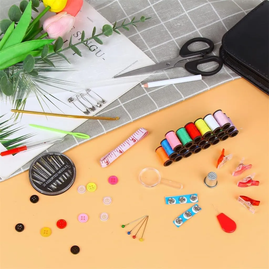 ASWRTYJO Home Travel 172 Piece Set Needle and Thread Box Set Handmade Sewing Cloth Bag