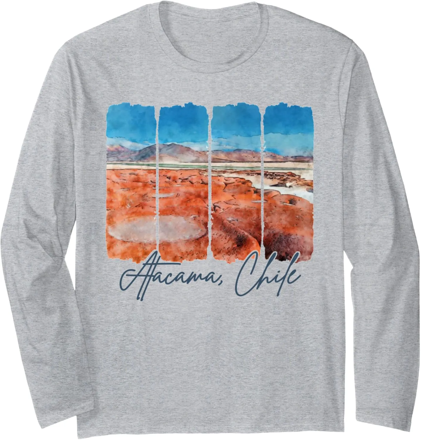 Atacama Chile Travel Brushstroke Meet Me In Atacama Souvenir Long Sleeve T-Shirt