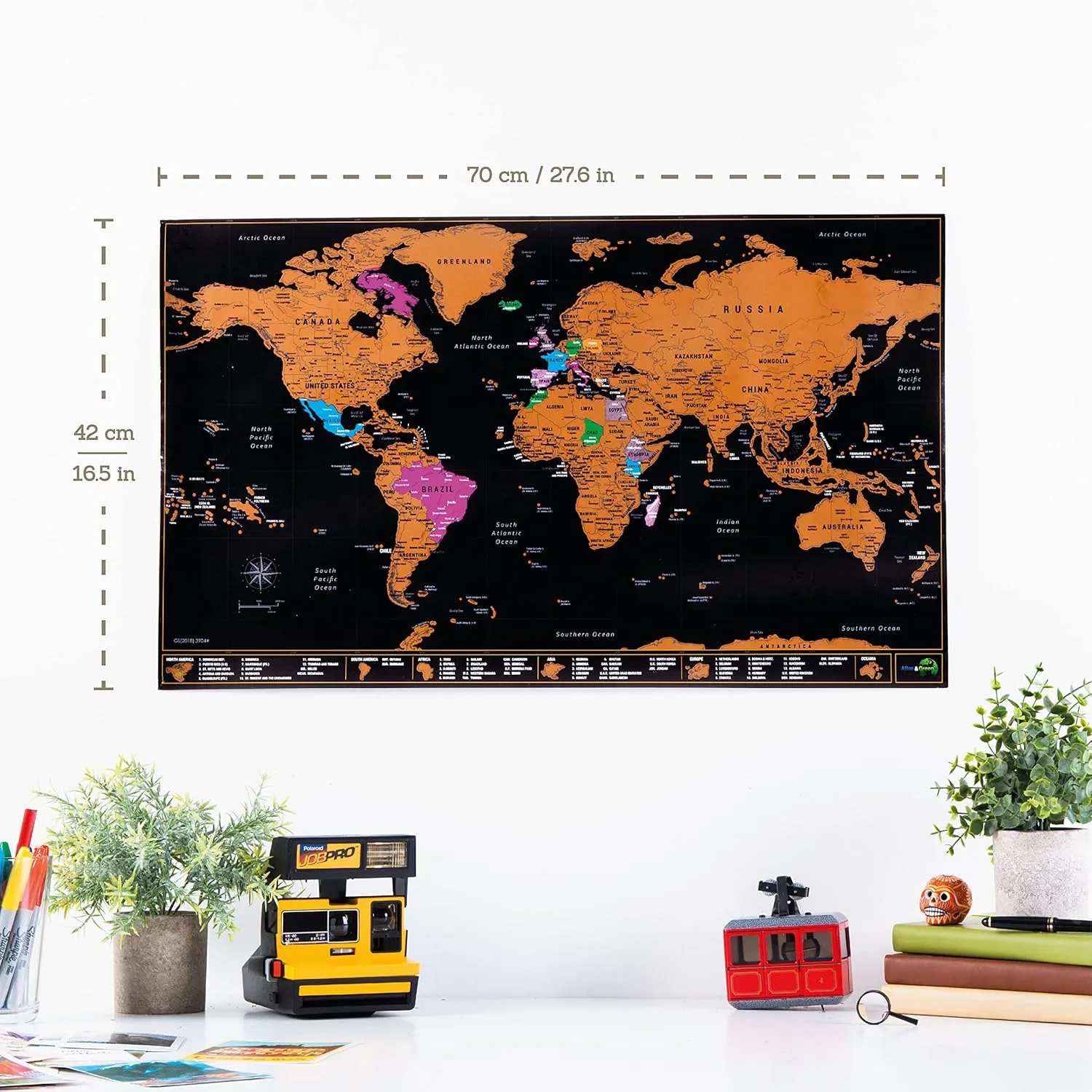Atlas & Green Scratch Off World Map with all U.S States. Large 28x16.5" Travel Map. Places I've Been Map of the World Poster Scratch Off Map. Scratch Off Map. World Travel Map with Accessories and Gift Tube