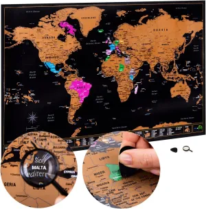 Atlas & Green Scratch Off World Map with all U.S States. Large 28x16.5" Travel Map. Places I've Been Map of the World Poster Scratch Off Map. Scratch Off Map. World Travel Map with Accessories and Gift Tube