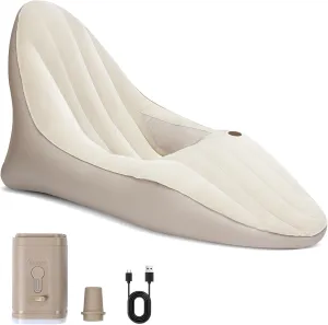 Auto Inflatable and Deflation Air Sofa, Portable Couch, Air Bed, Lazy Lounger Chair, Cozy Sleeping Camping for Outdoor Hiking, Beach, Park, Detachable Air Pump, Convenience to Carry