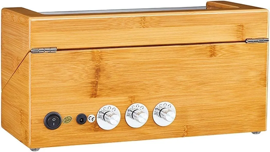 Automatic Watch Winder,in Wood Shell and Leather Pillow Carbon Fiber Leather, Silent Motor and 5 ModesHoliday Gift (A 3 0)